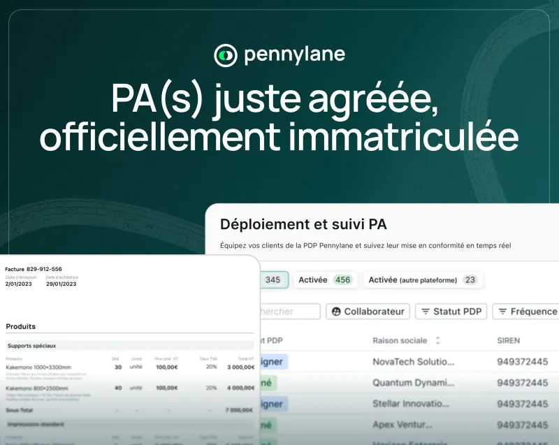 Pennylane officiellement immatriculée comme Plateforme Agréée (PA) - interface de déploiement et suivi PA